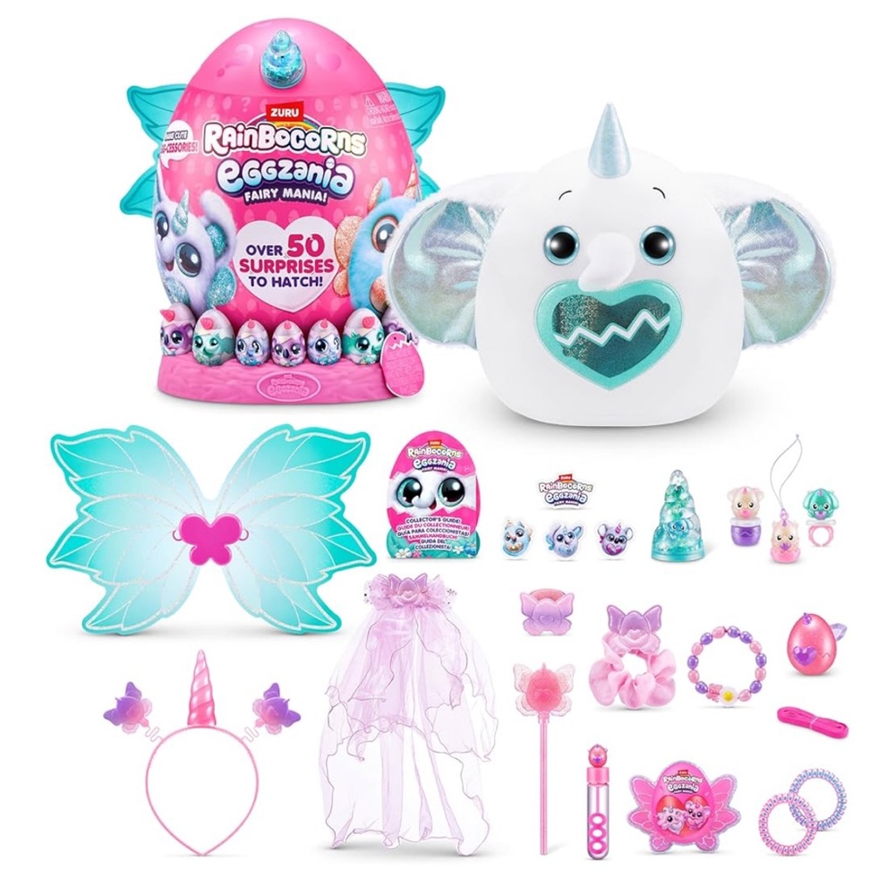Rainbocorns Eggzania Fairy Mania Surprise Set elephant with over 50 surprises